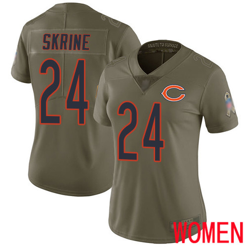 Chicago Bears Limited Olive Women Buster Skrine Jersey NFL Football #24 2017 Salute to Service->youth nfl jersey->Youth Jersey